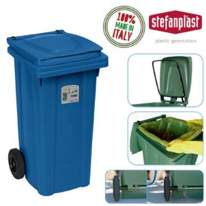 Contentor Lixo Plástico c/ Rodas 120L